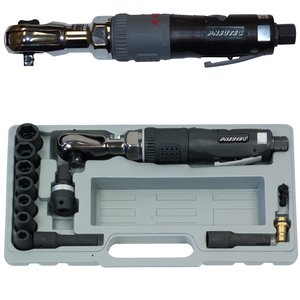 Cheie cu clichet PNEUTEC UT5015DS, 80 Nm, 1/2'' + set chei tubulare 9-19 mm, HITEC LINE